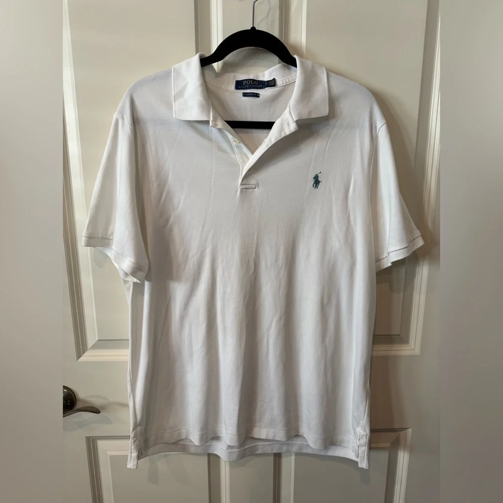 NWOT Polo by Ralph Lauren Men's White classic fit Polo Shirt, large.